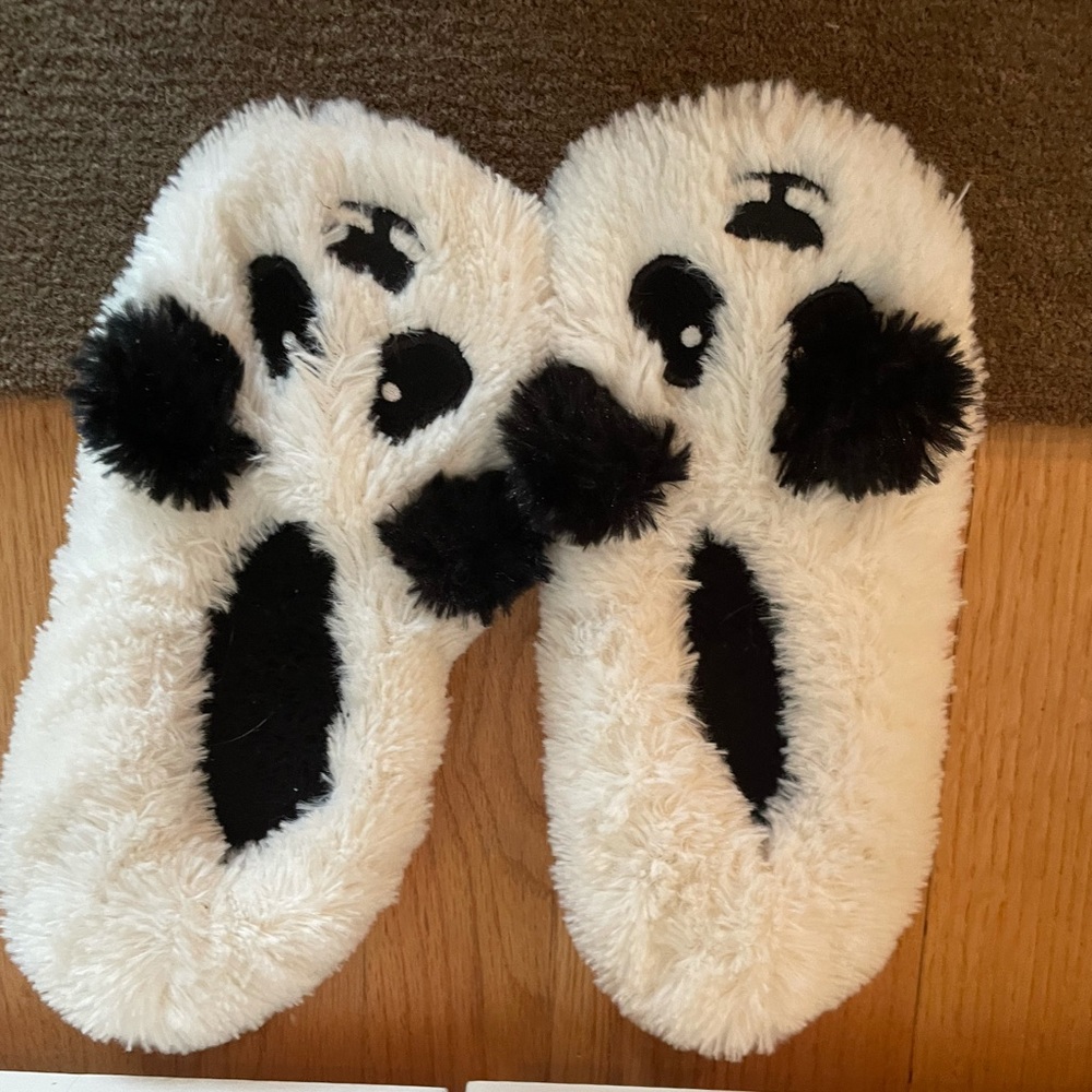 Comfy panda slippers